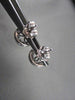ANTIQUE .54CT 3D ROUND DIAMOND FILIGREE 14KT WHITE GOLD EARRINGS JACKET SETTINGS