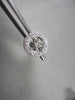 ANTIQUE .54CT 3D ROUND DIAMOND FILIGREE 14KT WHITE GOLD EARRINGS JACKET SETTINGS