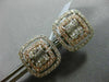 ESTATE LARGE 1.78CT ROUND & BAGUETTE DIAMOND 14KT ROSE GOLD SQUARE STUD EARRINGS