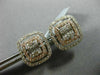 ESTATE LARGE 1.78CT ROUND & BAGUETTE DIAMOND 14KT ROSE GOLD SQUARE STUD EARRINGS