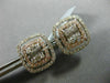 ESTATE LARGE 1.78CT ROUND & BAGUETTE DIAMOND 14KT ROSE GOLD SQUARE STUD EARRINGS