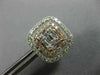 ESTATE LARGE 1.78CT ROUND & BAGUETTE DIAMOND 14KT ROSE GOLD SQUARE STUD EARRINGS