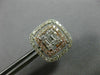 ESTATE LARGE 1.78CT ROUND & BAGUETTE DIAMOND 14KT ROSE GOLD SQUARE STUD EARRINGS