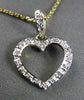 ESTATE .08CT DIAMOND 14KT WHITE & YELLOW GOLD OPEN HEART PENDANT & CHAIN