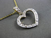 ESTATE .08CT DIAMOND 14KT WHITE & YELLOW GOLD OPEN HEART PENDANT & CHAIN