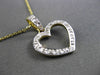 ESTATE .08CT DIAMOND 14KT WHITE & YELLOW GOLD OPEN HEART PENDANT & CHAIN