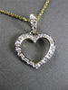 ESTATE .08CT DIAMOND 14KT WHITE & YELLOW GOLD OPEN HEART PENDANT & CHAIN