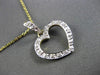 ESTATE .08CT DIAMOND 14KT WHITE & YELLOW GOLD OPEN HEART PENDANT & CHAIN