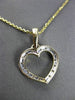 ESTATE .08CT DIAMOND 14KT WHITE & YELLOW GOLD OPEN HEART PENDANT & CHAIN