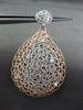 ESTATE EXTRA LARGE .36CT DIAMOND 14K WHITE & ROSE GOLD 3D WOVEN HANGING EARRINGS