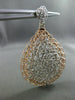 ESTATE EXTRA LARGE .36CT DIAMOND 14K WHITE & ROSE GOLD 3D WOVEN HANGING EARRINGS