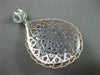 ESTATE EXTRA LARGE .36CT DIAMOND 14K WHITE & ROSE GOLD 3D WOVEN HANGING EARRINGS