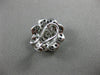 ESTATE WIDE 1CT WHITE & BLACK DIAMOND 14KT WHITE GOLD 3D FLOWER CLIP ON EARRINGS