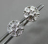 ESTATE .05CT DIAMOND 14KT WHITE GOLD CLUSTER MILGRAIN FLOWER SNOWFLAKE EARRINGS
