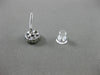 ESTATE .05CT DIAMOND 14KT WHITE GOLD CLUSTER MILGRAIN FLOWER SNOWFLAKE EARRINGS