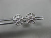 ESTATE .05CT DIAMOND 14KT WHITE GOLD CLUSTER MILGRAIN FLOWER SNOWFLAKE EARRINGS