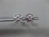 ESTATE .05CT DIAMOND 14KT WHITE GOLD CLUSTER MILGRAIN FLOWER SNOWFLAKE EARRINGS