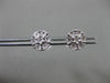 ESTATE .05CT DIAMOND 14KT WHITE GOLD CLUSTER MILGRAIN FLOWER SNOWFLAKE EARRINGS