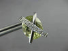 ESTATE LARGE 11.45CT DIAMOND & GREEN AMETHYST 14KT WHITE GOLD OVAL STUD EARRINGS