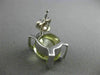 ESTATE LARGE 11.45CT DIAMOND & GREEN AMETHYST 14KT WHITE GOLD OVAL STUD EARRINGS