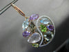 ESTATE LARGE 25.35CT DIAMOND & AAA MULTI GEM 14KT TWO TONE GOLD FLOWER EARRINGS