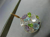ESTATE LARGE 25.35CT DIAMOND & AAA MULTI GEM 14KT TWO TONE GOLD FLOWER EARRINGS