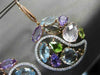 ESTATE LARGE 25.35CT DIAMOND & AAA MULTI GEM 14KT TWO TONE GOLD FLOWER EARRINGS