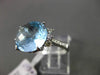 ANTIQUE 7.54CTW AAA EXTRA FACET BLUE TOPAZ & DIAMOND 14K WHITE GOLD HEART RING