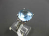 ANTIQUE 7.54CTW AAA EXTRA FACET BLUE TOPAZ & DIAMOND 14K WHITE GOLD HEART RING