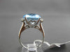ANTIQUE 7.54CTW AAA EXTRA FACET BLUE TOPAZ & DIAMOND 14K WHITE GOLD HEART RING