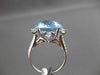 ANTIQUE 7.54CTW AAA EXTRA FACET BLUE TOPAZ & DIAMOND 14K WHITE GOLD HEART RING