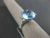 ANTIQUE 7.54CTW AAA EXTRA FACET BLUE TOPAZ & DIAMOND 14K WHITE GOLD HEART RING