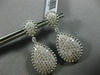 ESTATE LARGE 2.92CT DIAMOND 14KT WHITE GOLD CLUSTER MILGRAIN TEAR DROP EARRINGS