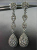 ESTATE 2.58CT DIAMOND 18KT WHITE GOLD 3D FLOWER INFINITY PEAR HANGING EARRINGS