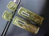 ESTATE LARGE .45CT DIAMOND 14KT TWO TONE GOLD HANGING HAMMERED CLIP ON EARRINGS