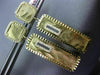 ESTATE LARGE .45CT DIAMOND 14KT TWO TONE GOLD HANGING HAMMERED CLIP ON EARRINGS