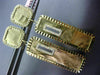 ESTATE LARGE .45CT DIAMOND 14KT TWO TONE GOLD HANGING HAMMERED CLIP ON EARRINGS