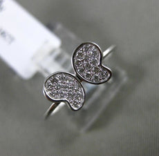 ESTATE .16CT PAVE ROUND DIAMOND 18KT WHITE GOLD 3D BUTTERFLY LOVE RING 6mm WIDE