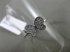 ESTATE .16CT PAVE ROUND DIAMOND 18KT WHITE GOLD 3D BUTTERFLY LOVE RING 6mm WIDE