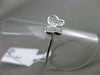 ESTATE .16CT PAVE ROUND DIAMOND 18KT WHITE GOLD 3D BUTTERFLY LOVE RING 6mm WIDE