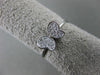 ESTATE .16CT PAVE ROUND DIAMOND 18KT WHITE GOLD 3D BUTTERFLY LOVE RING 6mm WIDE