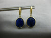 ESTATE AAA EXTRA FACET LAPAS 14KT YELLOW GOLD OVAL BEZEL HUGGIE HANGING EARRINGS