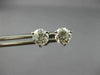 ESTATE LARGE 1.40CT DIAMOND 14K WHITE GOLD 3D 3 PRONG ROUND STUD EARRINGS #25970