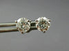 ESTATE LARGE 1.40CT DIAMOND 14K WHITE GOLD 3D 3 PRONG ROUND STUD EARRINGS #25970