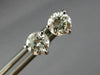 ESTATE LARGE 1.40CT DIAMOND 14K WHITE GOLD 3D 3 PRONG ROUND STUD EARRINGS #25970