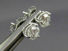 ESTATE LARGE 1.40CT DIAMOND 14K WHITE GOLD 3D 3 PRONG ROUND STUD EARRINGS #25970
