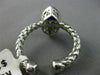 ESTATE .16CT DIAMOND & EVIL EYE 14KT WHITE GOLD 3D LUCKY FLEXIBLE WOVEN FUN RING