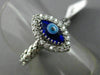 ESTATE .16CT DIAMOND & EVIL EYE 14KT WHITE GOLD 3D LUCKY FLEXIBLE WOVEN FUN RING