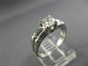 ANTIQUE .74CT ROUND & BAGUETTE DIAMOND 18KT GOLD ENGAGEMENT WEDDING RING #21860