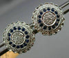 ESTATE LARGE .58CT DIAMOND SAPPHIRE 14K WHITE GOLD FLOWER MILGRAIN STUD EARRINGS